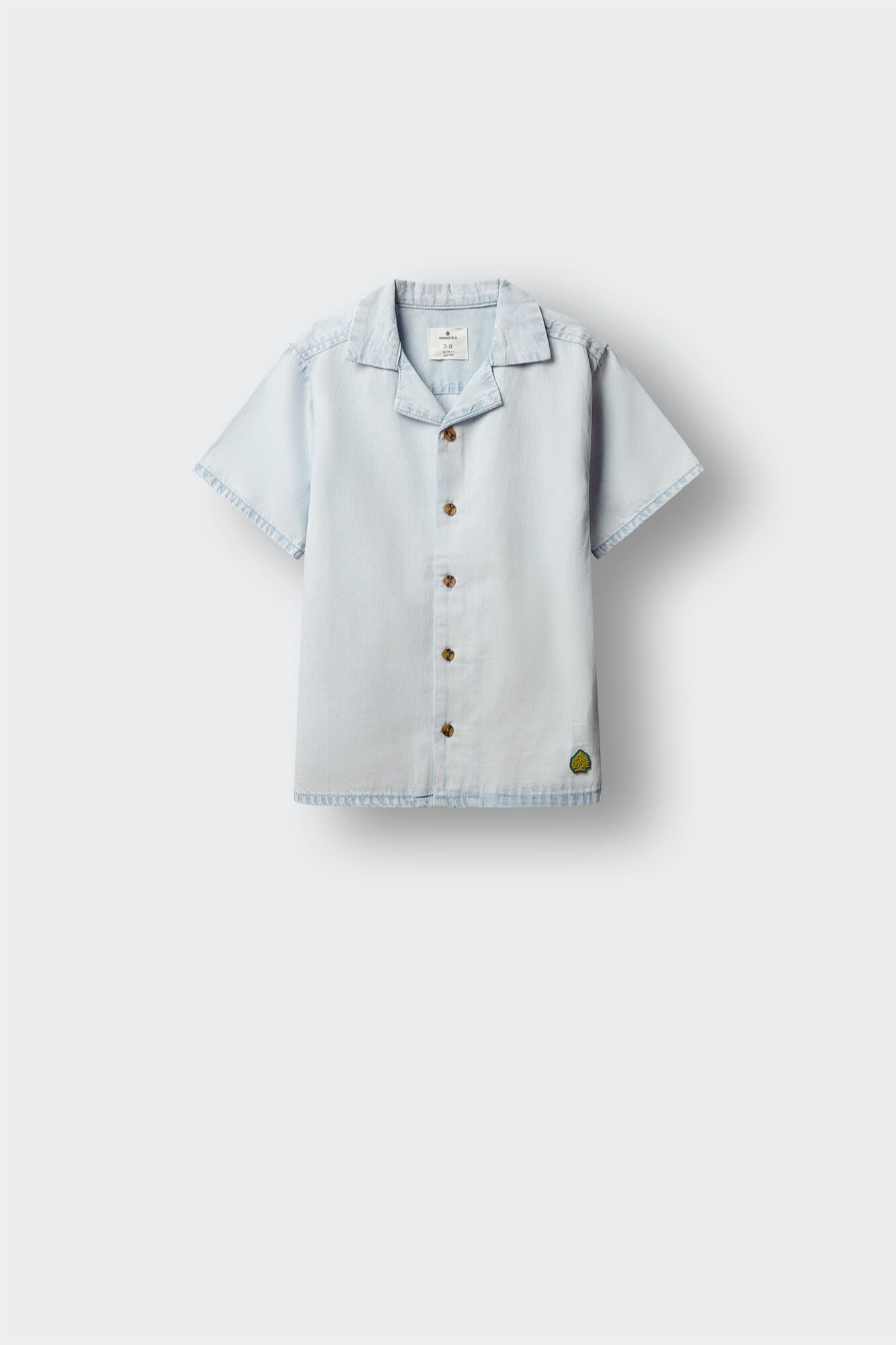 Springfield Kids Camisa de manga curta em chambray para menino