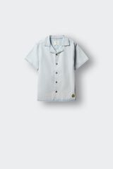 Springfield Kids Camisa de manga curta em chambray para menino azul
