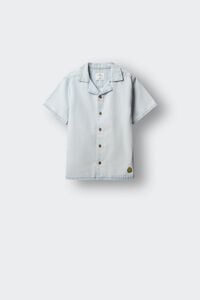 Springfield Kids Camisa de manga curta em chambray para menino
