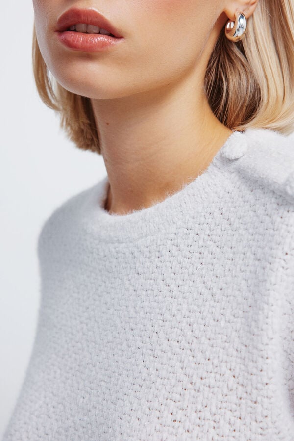 Springfield T-shirt combinada chenille bege