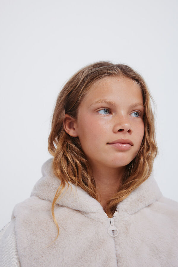 Springfield Kids Colete de pele de menina azul