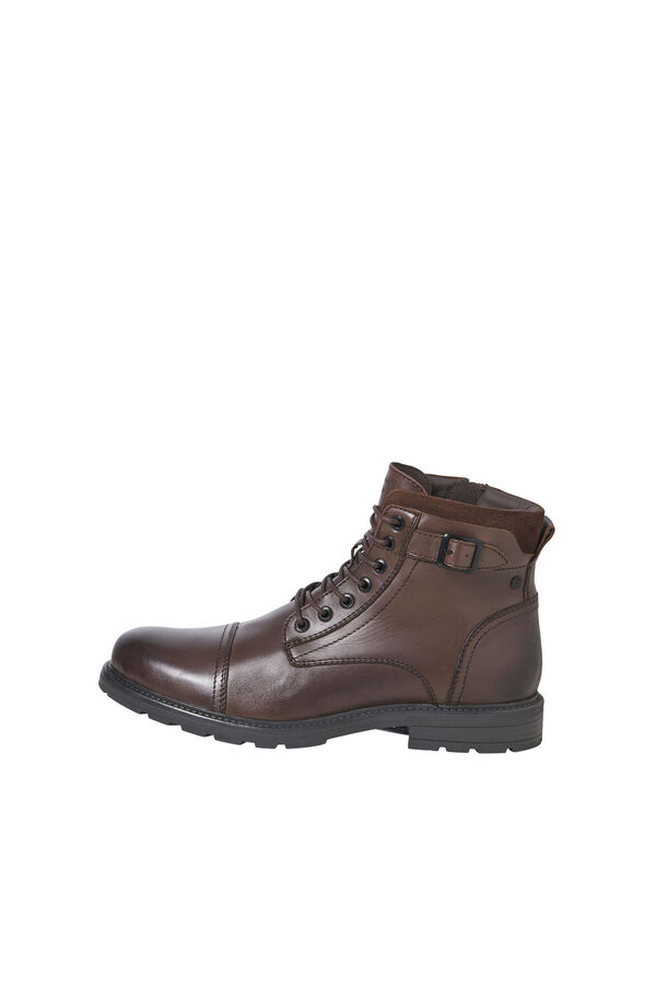 Jack & Jones Botas altas de couro castanho