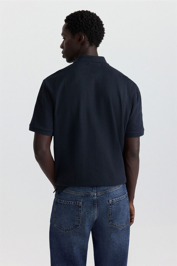 Springfield Polo slim fit com estrutura azul