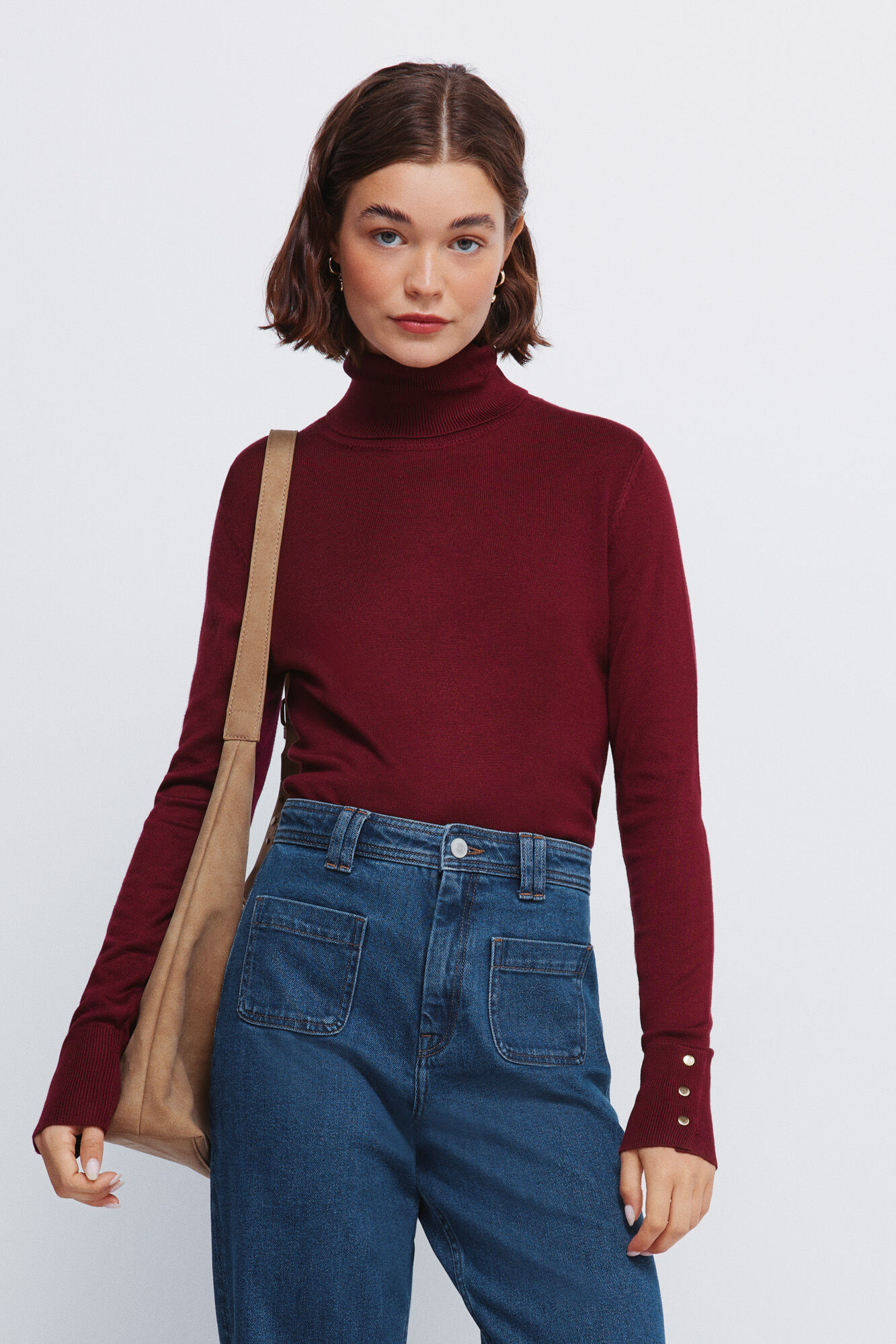 Springfield Jersey cuello alto botones pu&ntilde;os