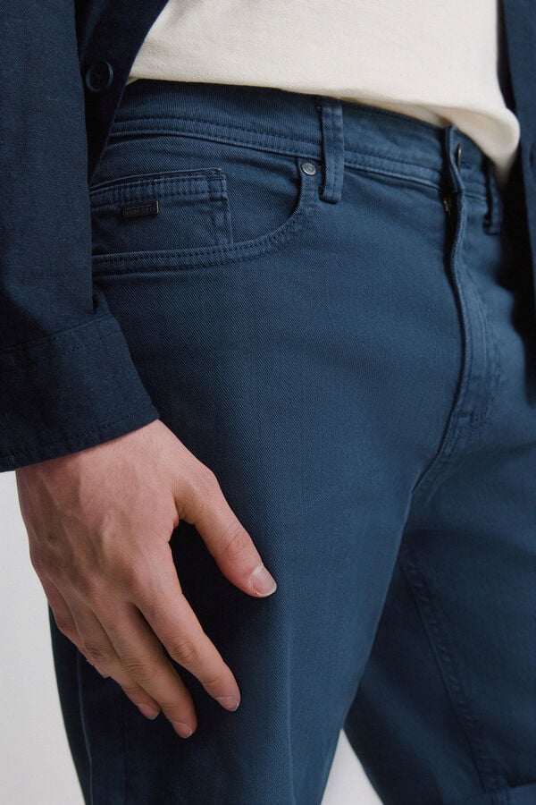 Springfield Washed 5-pocket slim fit Bermuda shorts blue