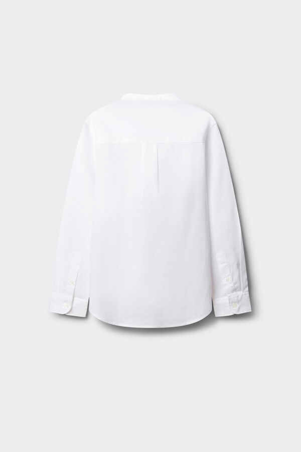 Springfield Kids Camisa gola mao em linho para crian&ccedil;a branco