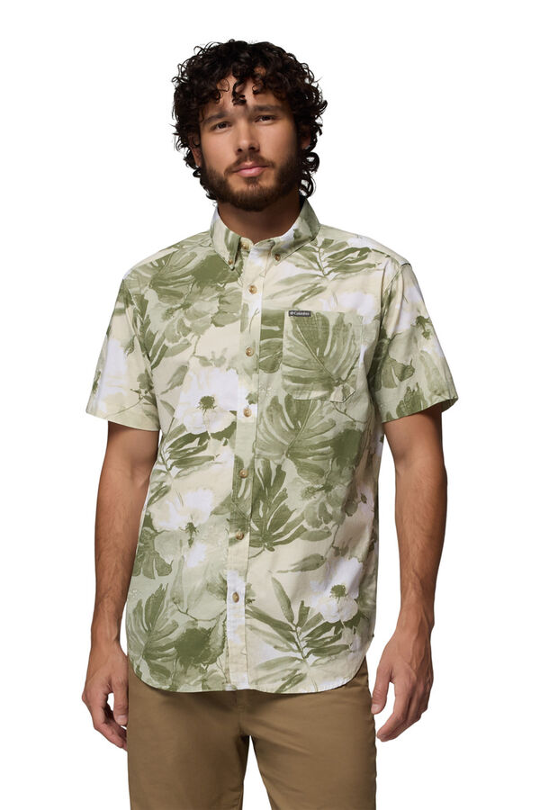 Columbia Camisa estampada de manga curta bege