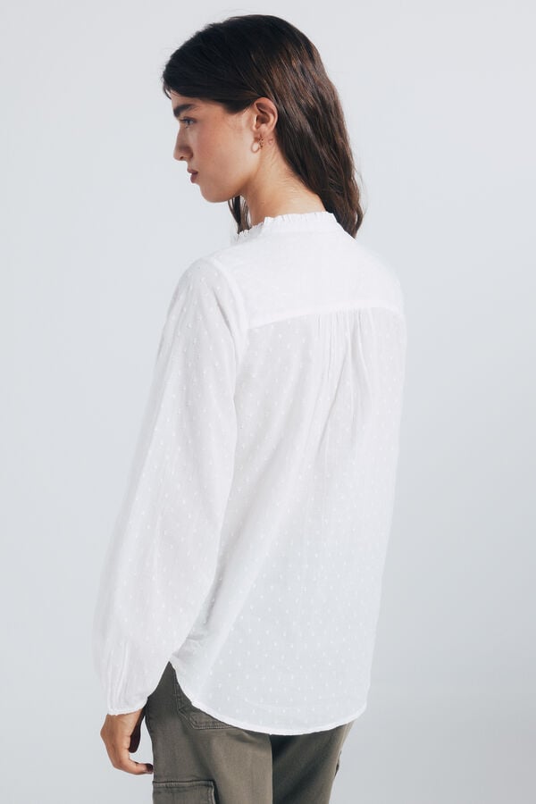 Springfield Blusa plumetti lace marrón