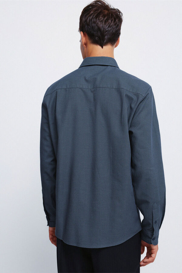 Springfield Two-tone structured dress shirt blue
