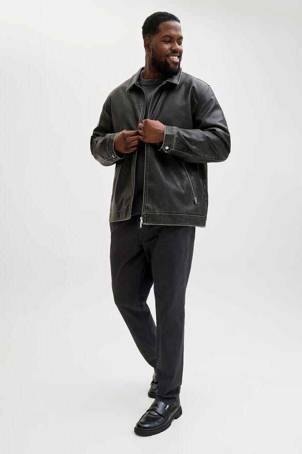 Jack & Jones PLUS Cal&ccedil;as chino slim preto