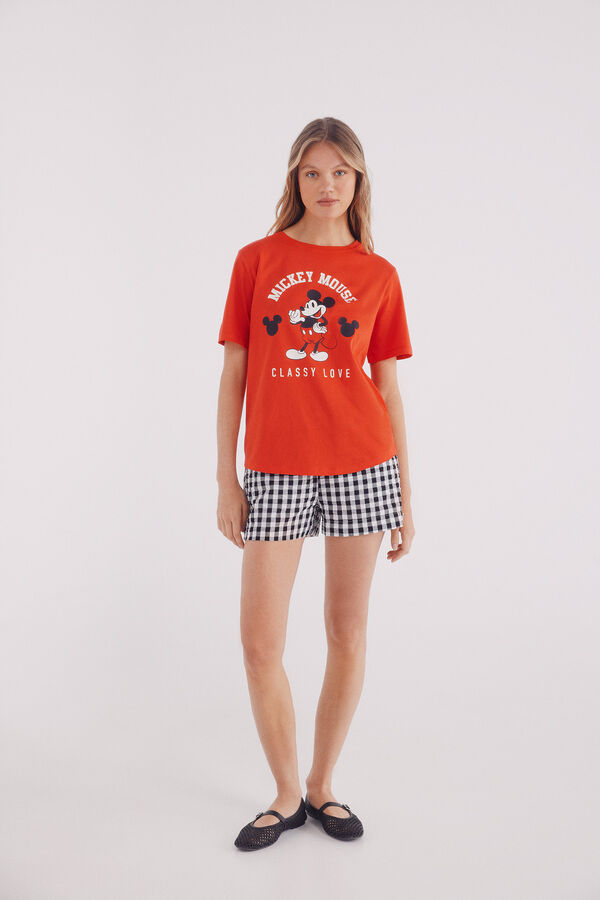 Springfield T-shirt estampada do Mickey Mouse vermelho