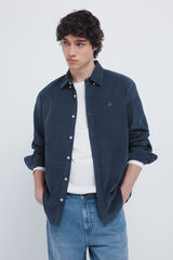 Springfield Camisa micro pana azul