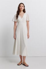 Springfield Vestido midi bordado branco