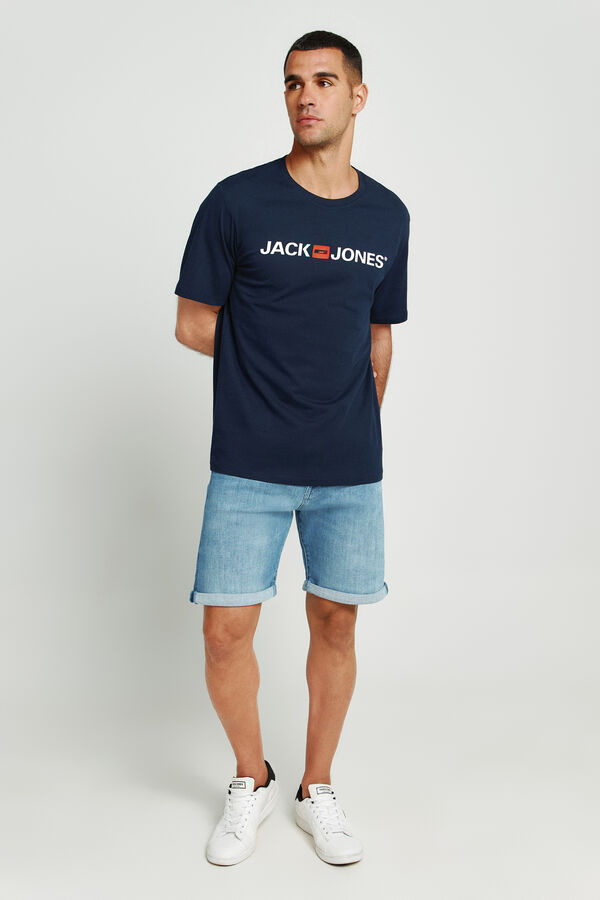 Jack & Jones T-shirt manga curta logo azul