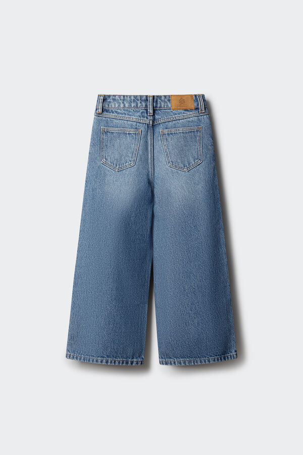 Springfield Kids Jeans culotte para menina azul