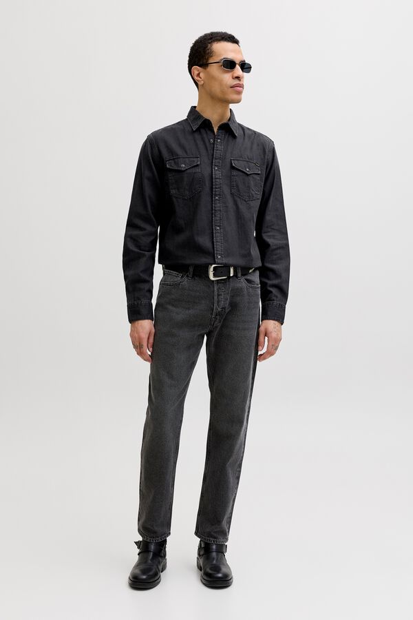 Jack & Jones Camisa de ganga regular preto