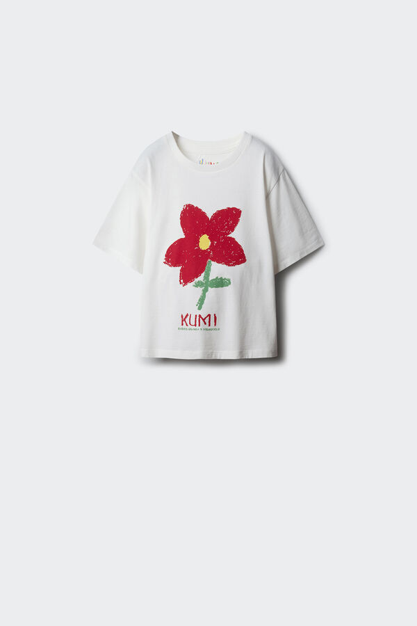 Springfield T-shirt KUMI Flor branco