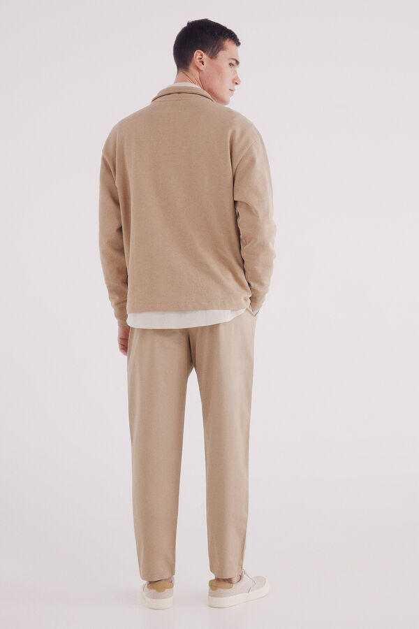 Springfield calças chino slim fit confortáveis bege