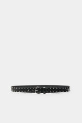 Springfield Round buckle studded belt black