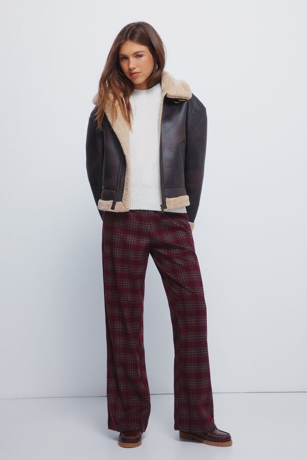 Springfield Calças jogger xadrez estampado