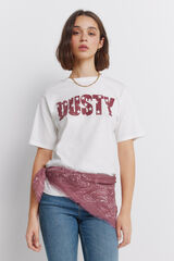 Springfield T-shirt gola canelada dusty bege