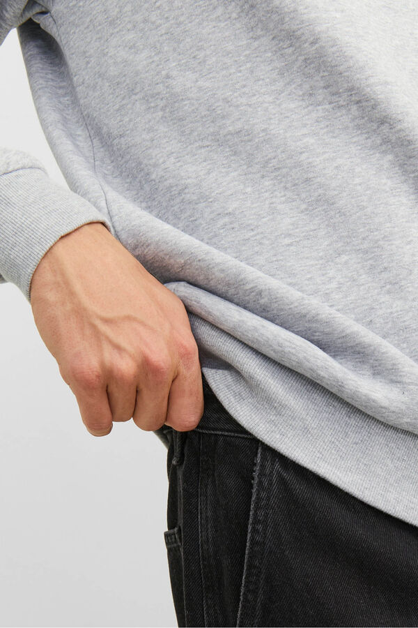 Jack & Jones Sweatshirt básico com gola redonda cinzento