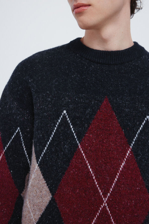 Springfield Camisola com padrão de diamantes estampado