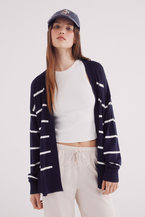 Springfield Cardigan leve aberto azul