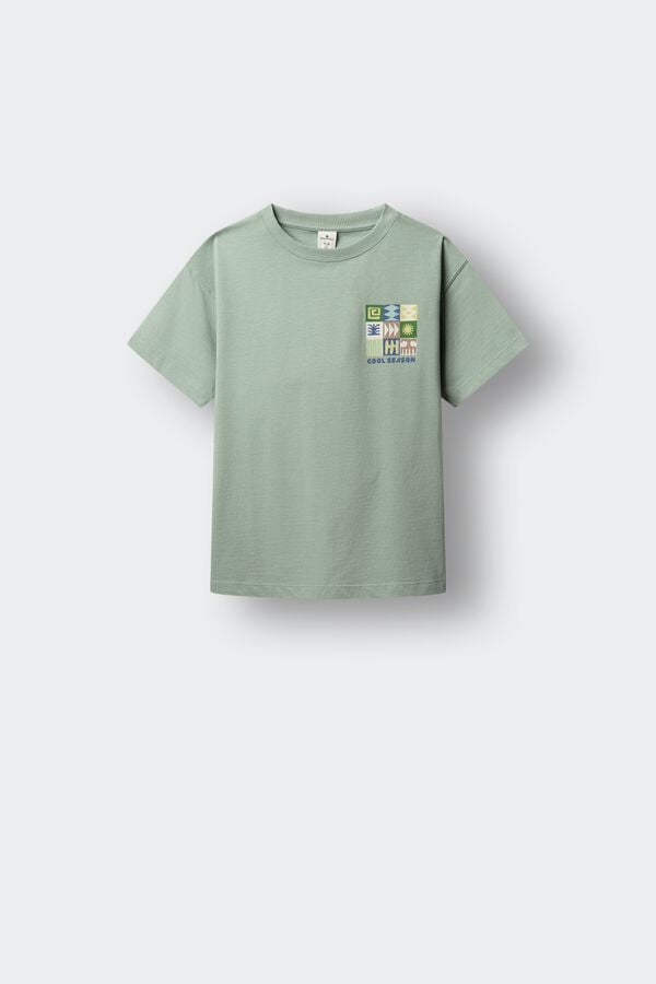 Springfield Kids T-shirt mosaico de crian&ccedil;a verde