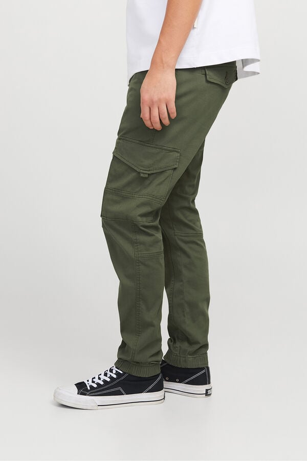 Jack & Jones Calças cargo slim fit verde