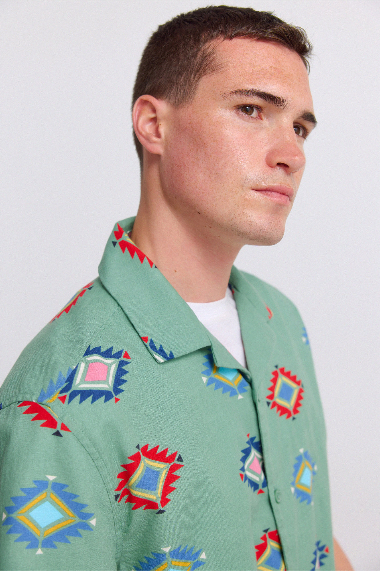 Springfield Camisa de manga curta bowling estampada