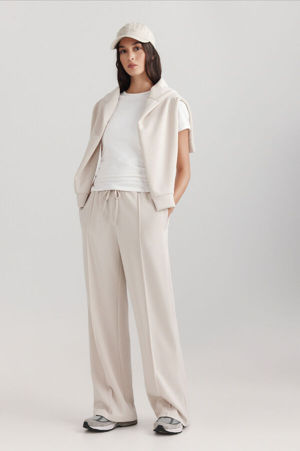 Springfield Cal&ccedil;a desportiva wide leg soft touch bege