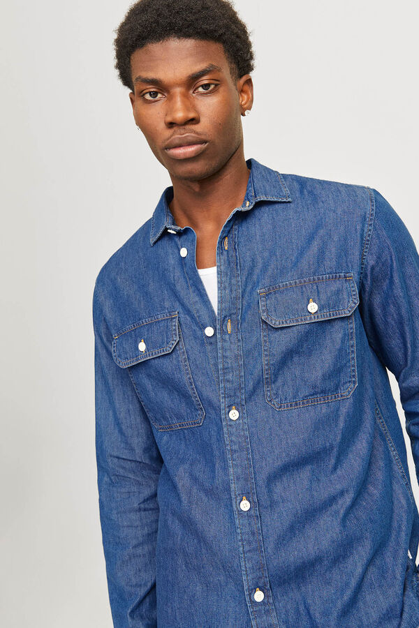 Jack & Jones Camisa estruturada com ajuste confortável azul
