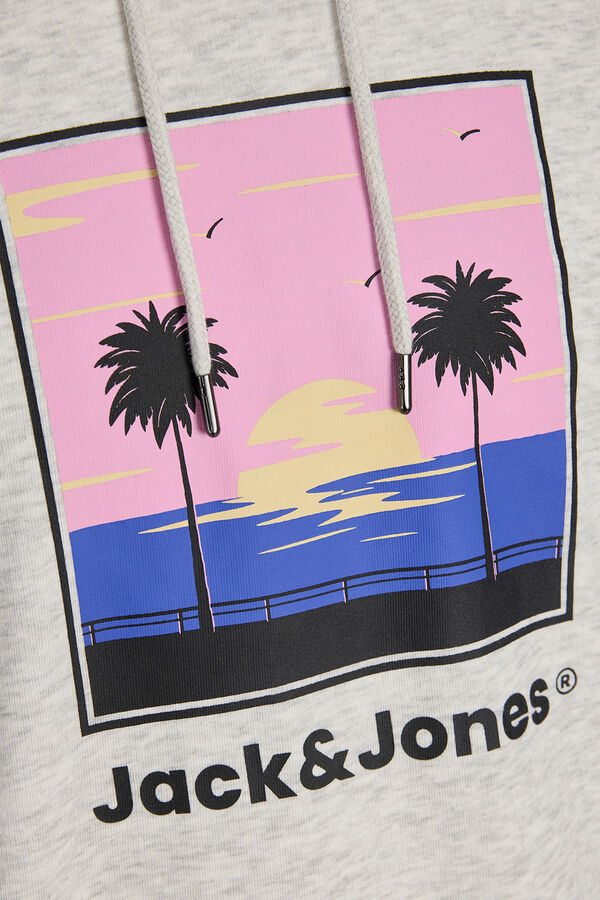 Jack & Jones Sweatshirt com capuz em algod&atilde;o macia branco