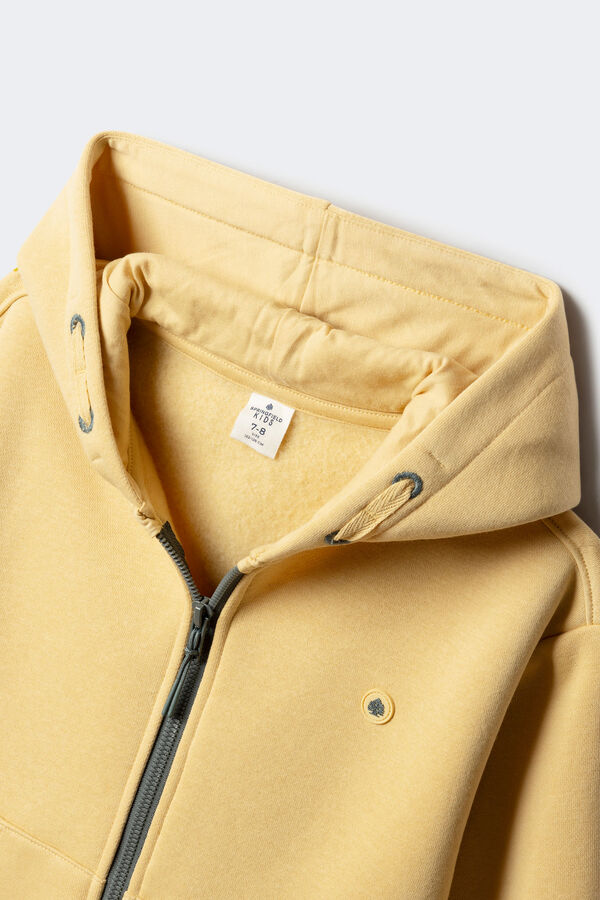 Springfield Kids Sweatshirt com capuz aberto para menino amarelo