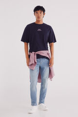 Springfield Calça jeans skinny fit tingida azul