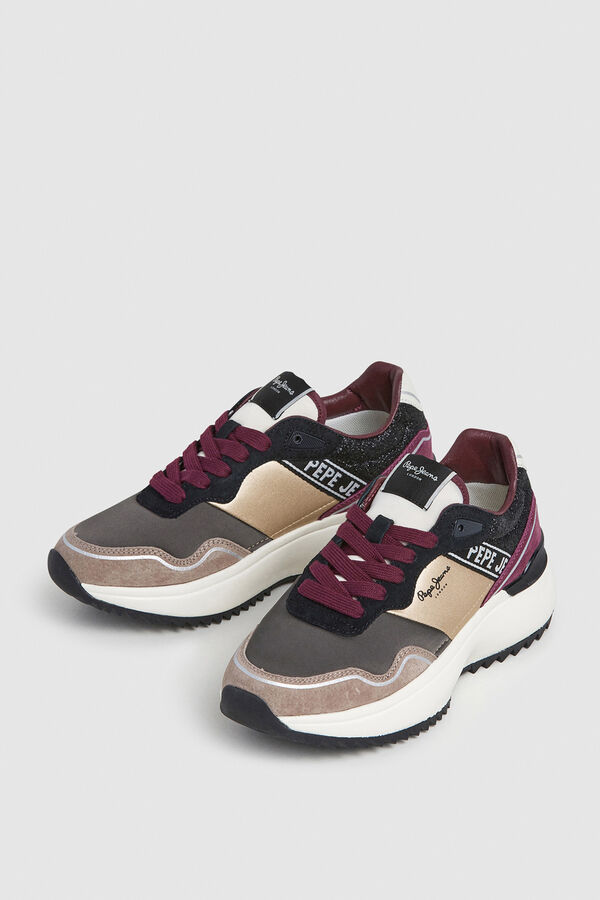 Pepe Jeans Sneakers with Animal Print Details nude