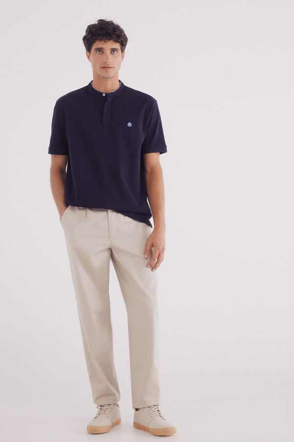 Springfield Polo mao piqué regular fit azul