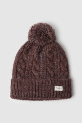 Pepe jeans Gorro de punto trenzado burdeos