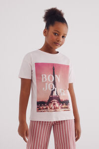 Springfield Kids T-shirt Bonjour para menina