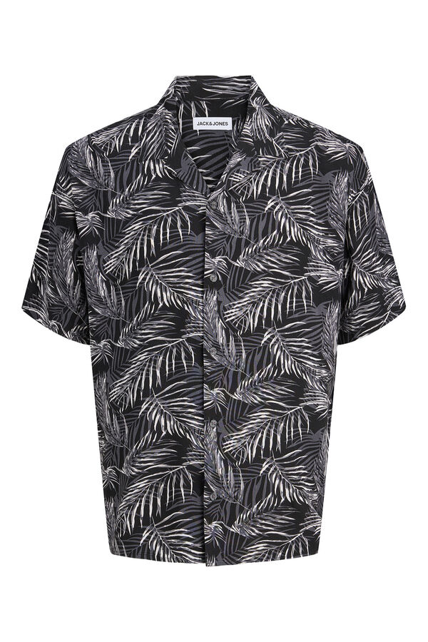 Jack & Jones PLUS Camisa resort estampado tropical negro