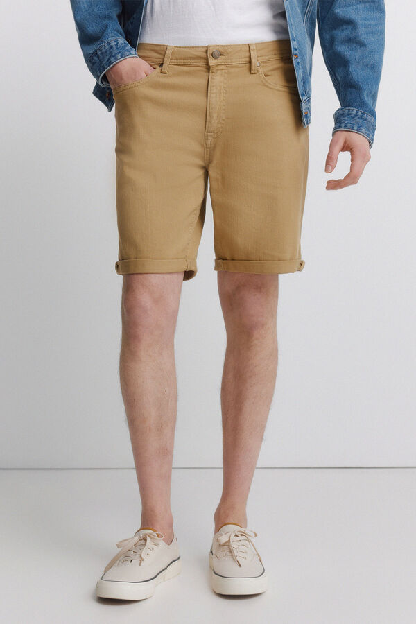 Springfield Bermudas 5 bolsos lavada slim fit castanho