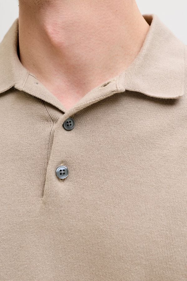 Jack & Jones Polo de malha regular fit em algod&atilde;o cru