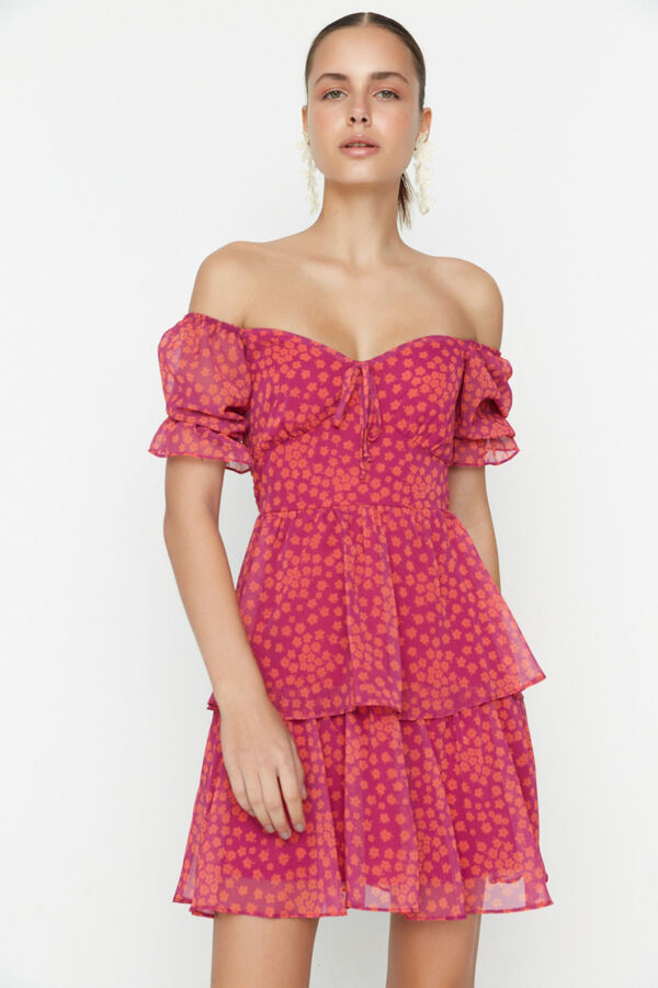 Trendyol Vestido mini con escote blanco