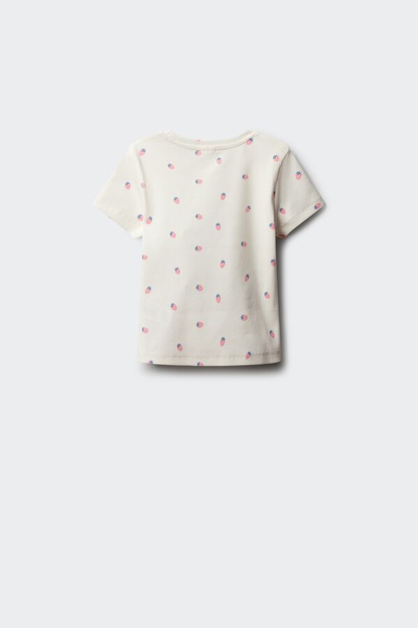 Springfield Kids Camiseta manga corta rib fresas ni&ntilde;a marfil