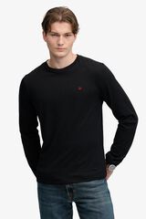 Superdry T-shirt b&aacute;sica lisa preto