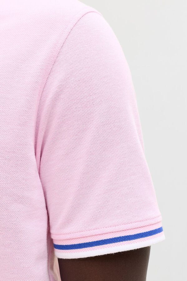 Jack & Jones Polo de manga curta b&aacute;sico rosa