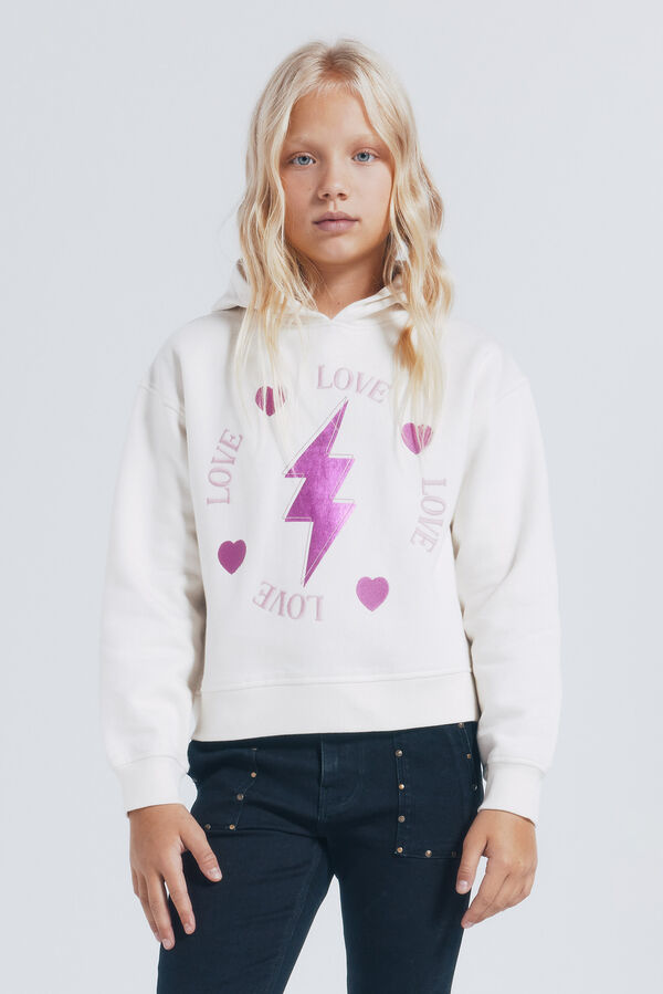 Springfield Kids Girl's lightning sweatshirt. white