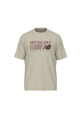 New Balance T-shirt de manga curta com logo bege