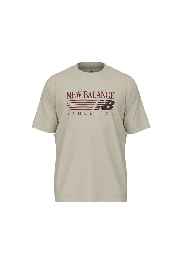 New Balance T-shirt de manga curta com logo bege